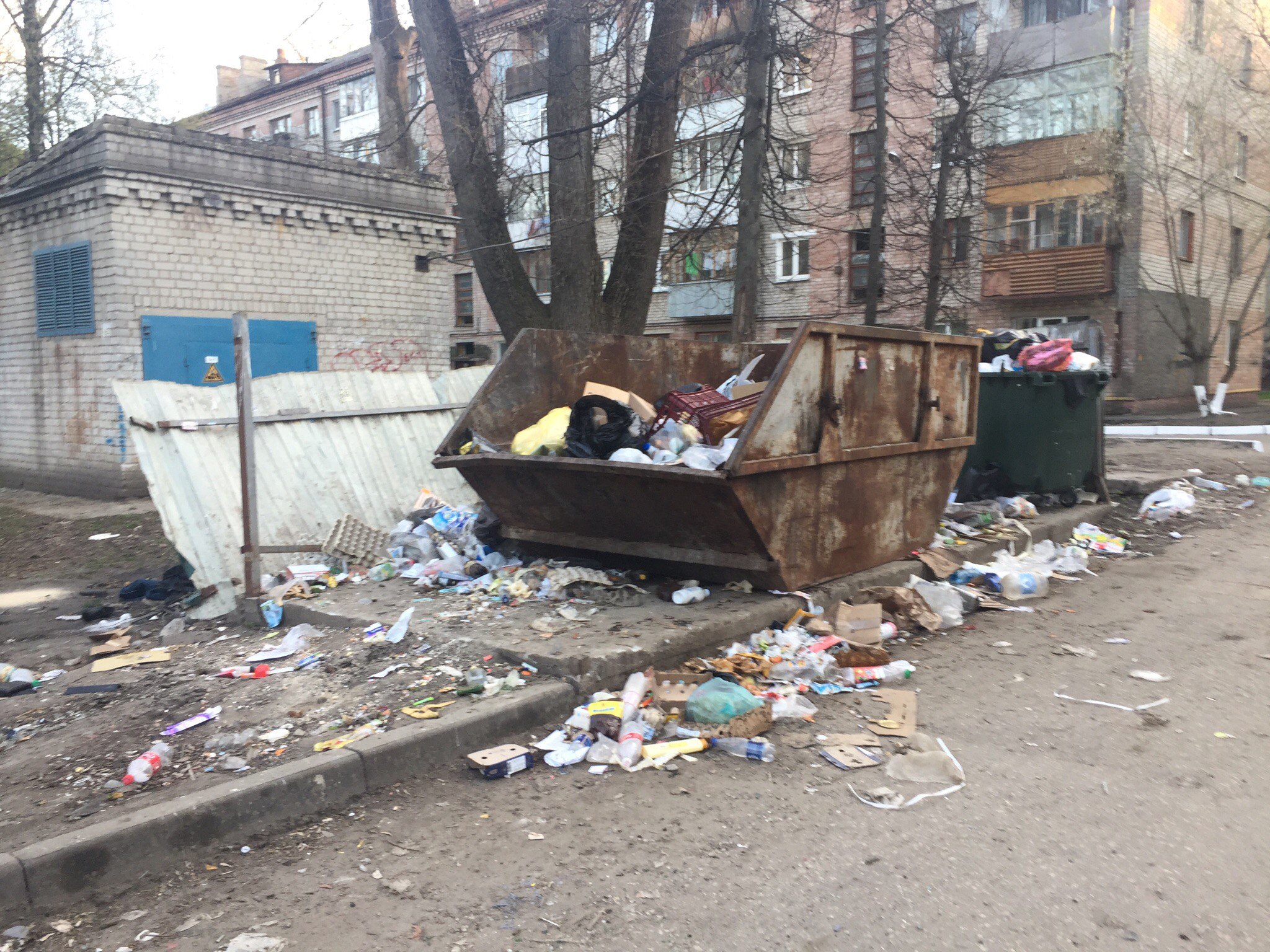 В Брянске у детского сада образовалась зловонная мусорная свалка