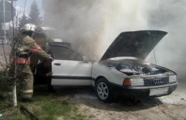 В Жуковке в полдень сгорел автомобиль