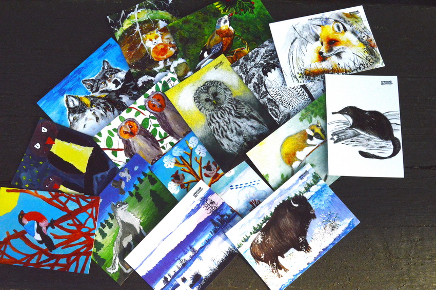 “Брянский лес» выпустил серию открыток с детскими рисунками зверей