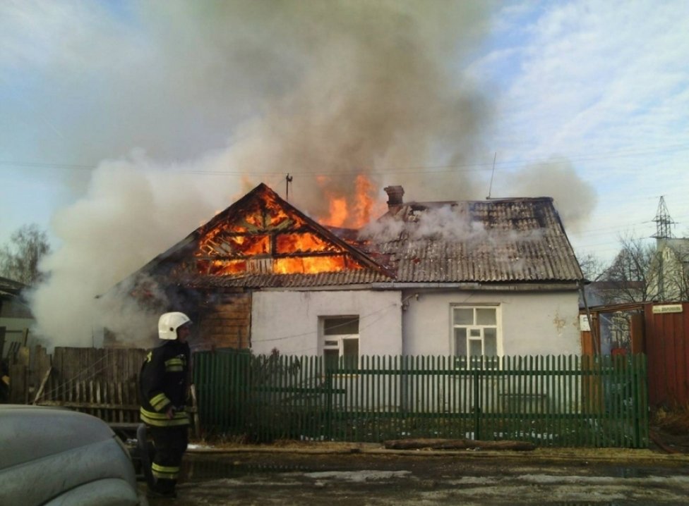 В Жуковке сегодня тушили пожар на улице Крупской
