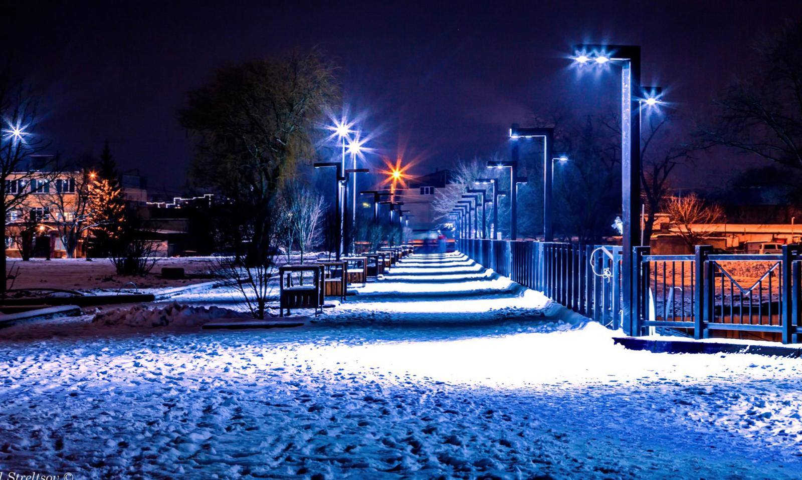 Брянск зима ночь