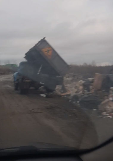 В Брянске отходы вывозят прямо на обочину дороги
