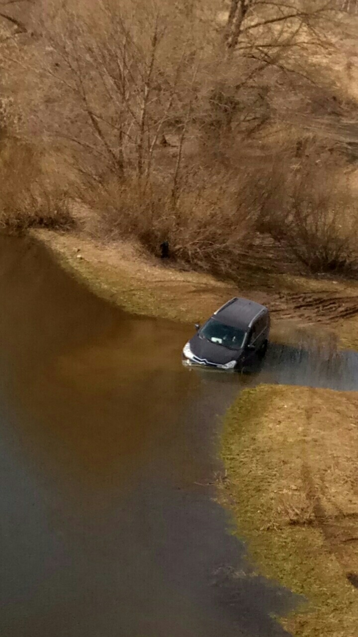 У брянского водителя получилось поплавать, не выходя из авто