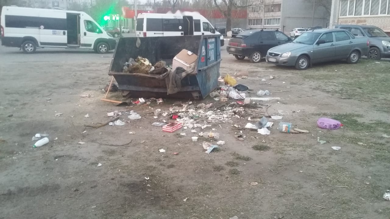 В одном из брянских дворов не могут определиться с местом выброса мусора