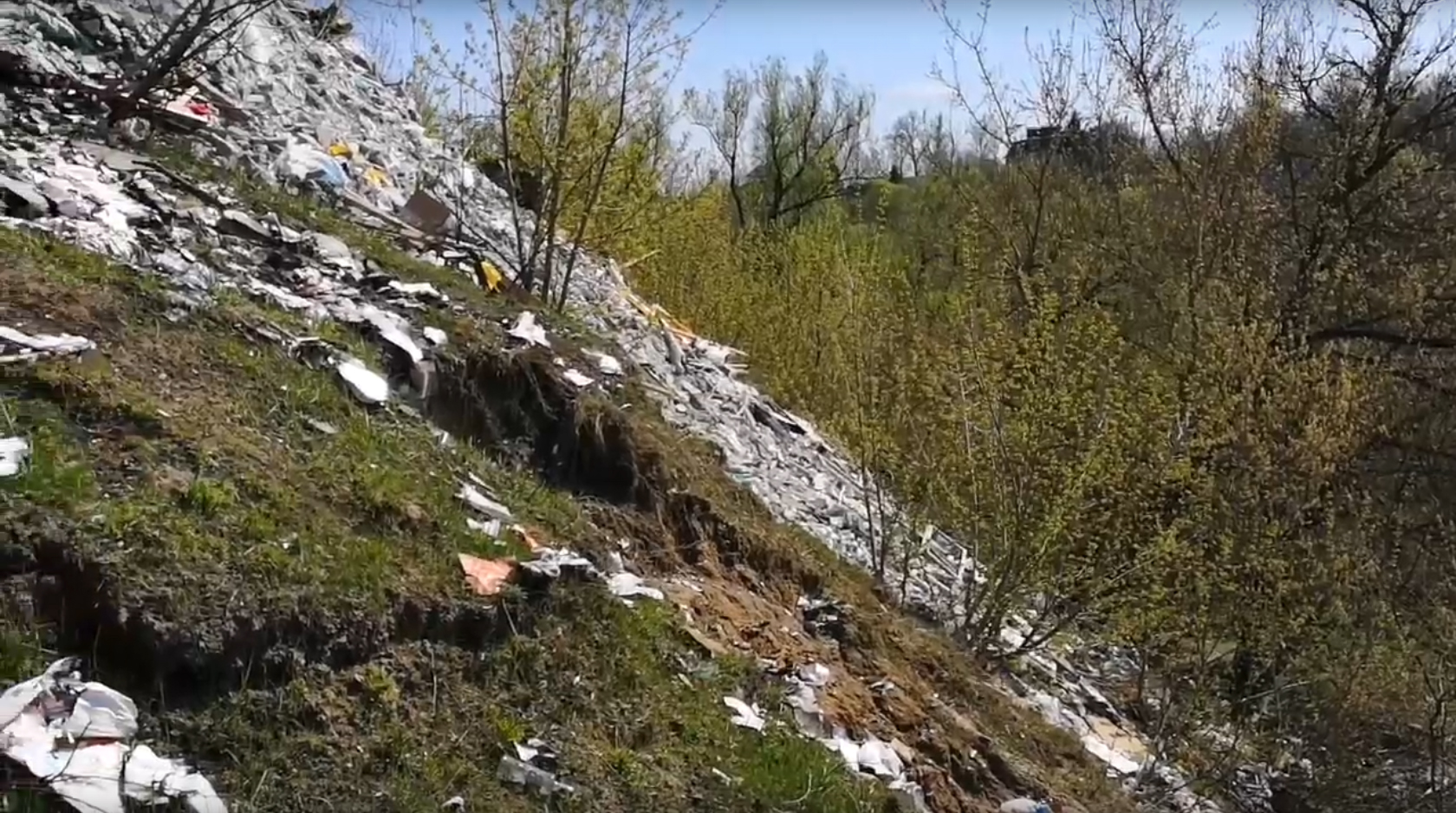 В одной из брянских деревень обнаружена огромная свалка мусора