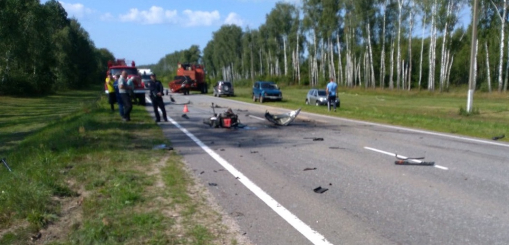 В Климовском районе иномарку разметало по дороге от удара