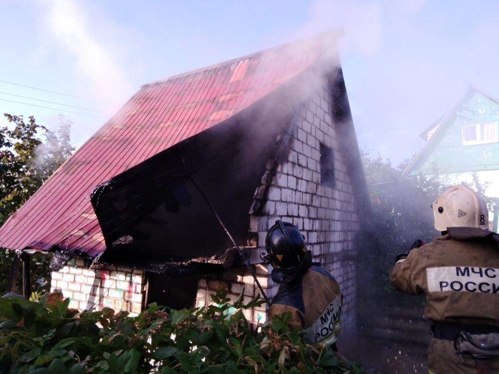 В Брянске сгорел дачный домик