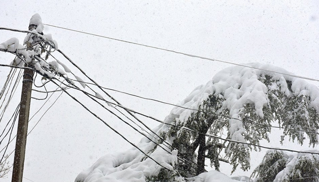 Серьезный снегопад обесточил два района Брянской области