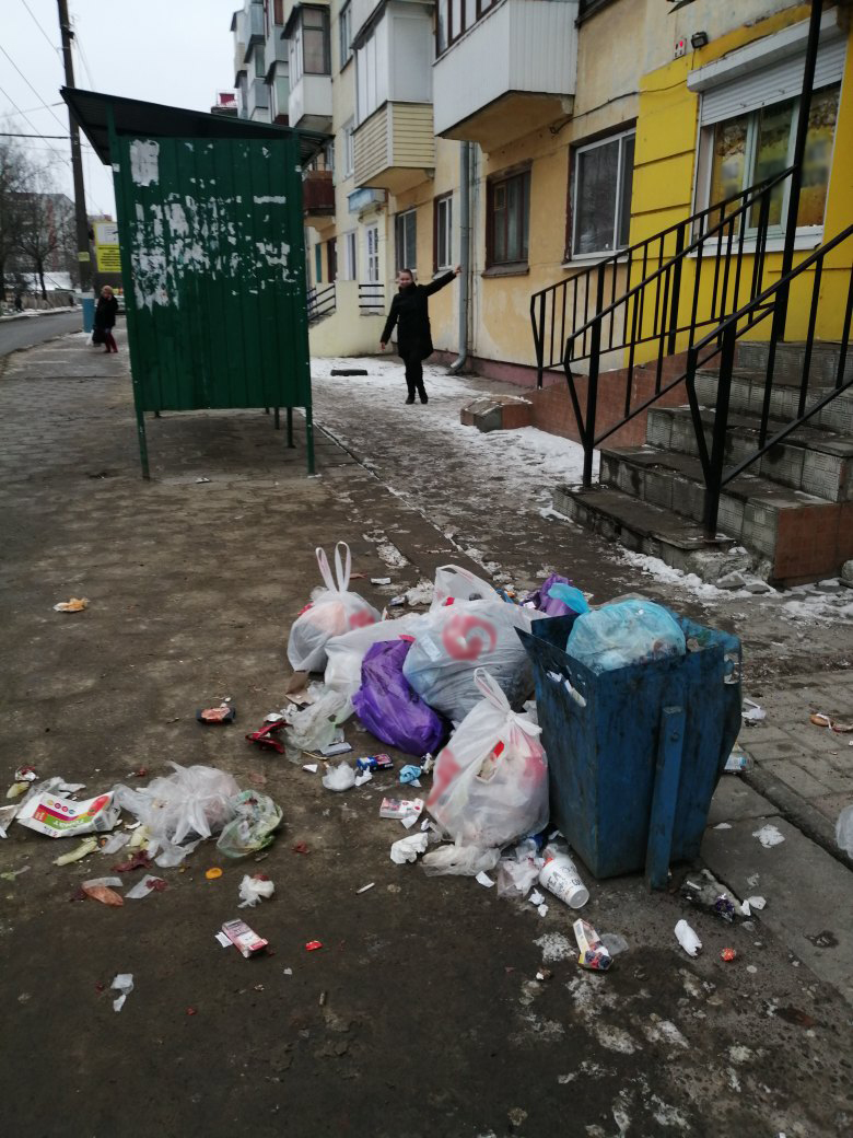 Брянцы устроили свалку на остановке