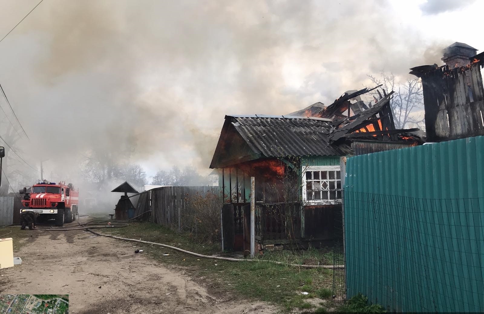 Крупный пожар в Сельцо: горели дом и сарай