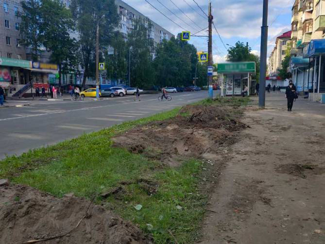 На улице III Интернационала в Брянске выкорчевали деревья