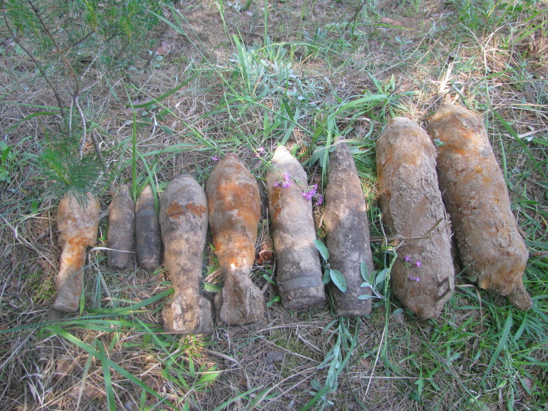 В Унечском районе в поле нашли две авиабомбы и множество снарядов