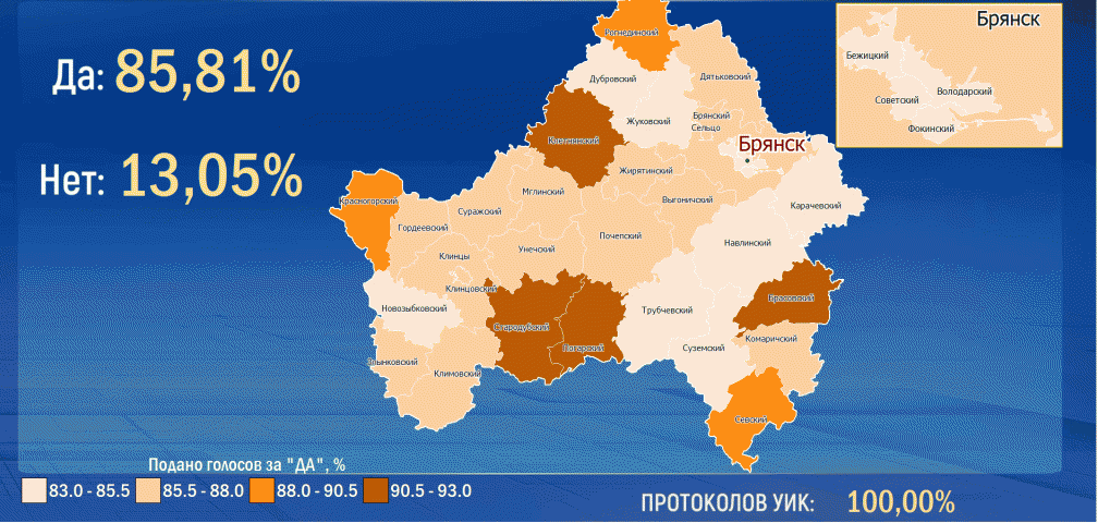 За рекордом мы не постоим: Брянская область стала лидером по явке на голосовании по поправкам в Конституцию