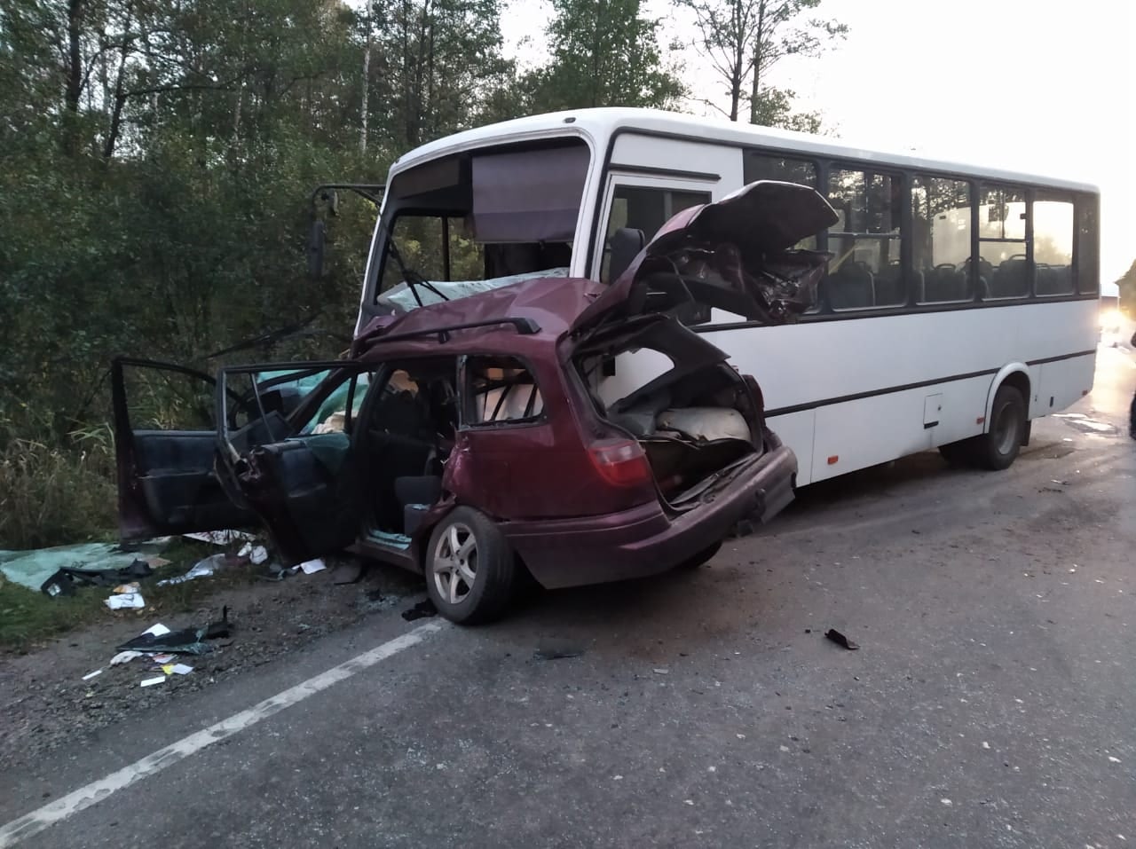 До пяти увеличилось число пострадавших пассажиров ПАЗа в ДТП с погибшим водителем под Брянском