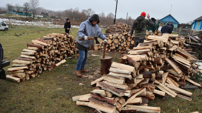 В Навлинском районе бабушке заготовили дрова на зиму (ФОТОРЕП)