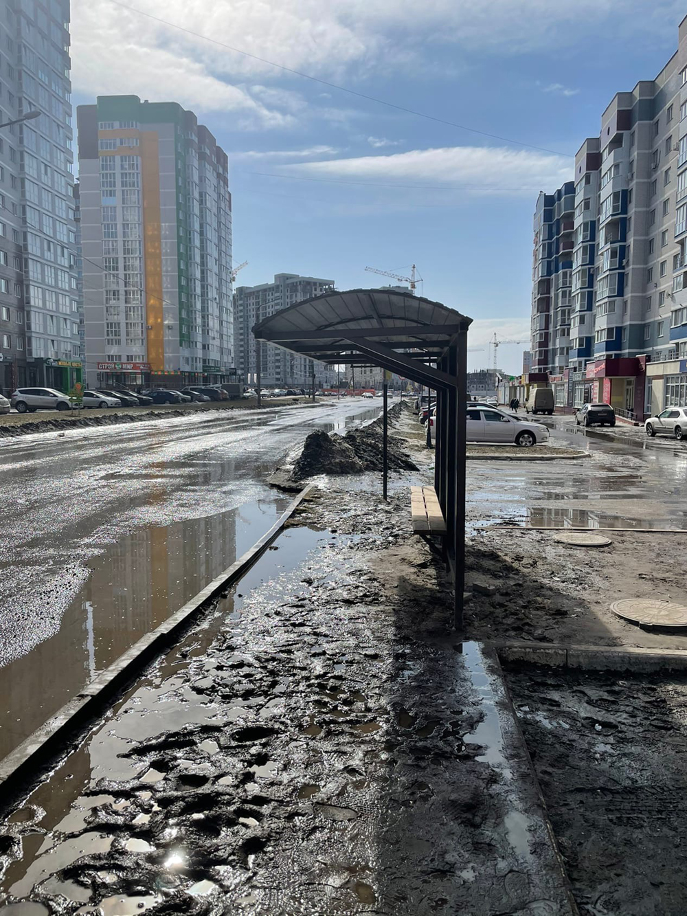 «Грязевое болото» на остановке по улице Горбатова в Брянске ликвидировали