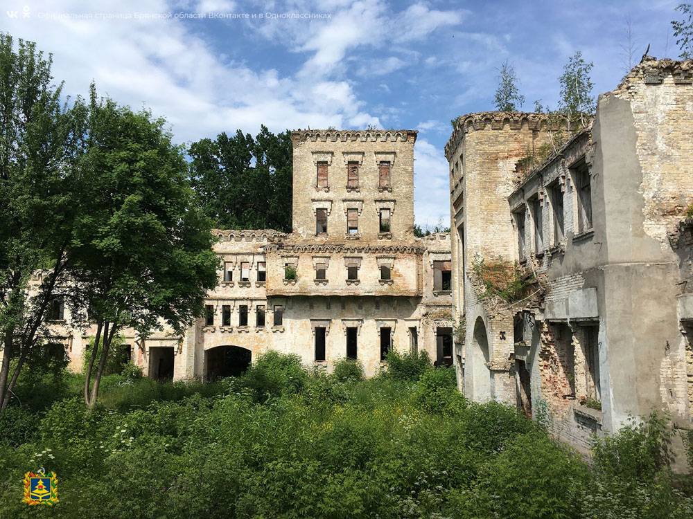 Красивые и заброшенные дворец княгини и сахарный завод в Комаричском районе