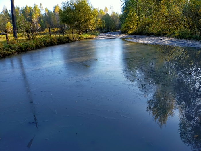 Первые заморозки в Брянской области сковали льдом мелкие водоемы