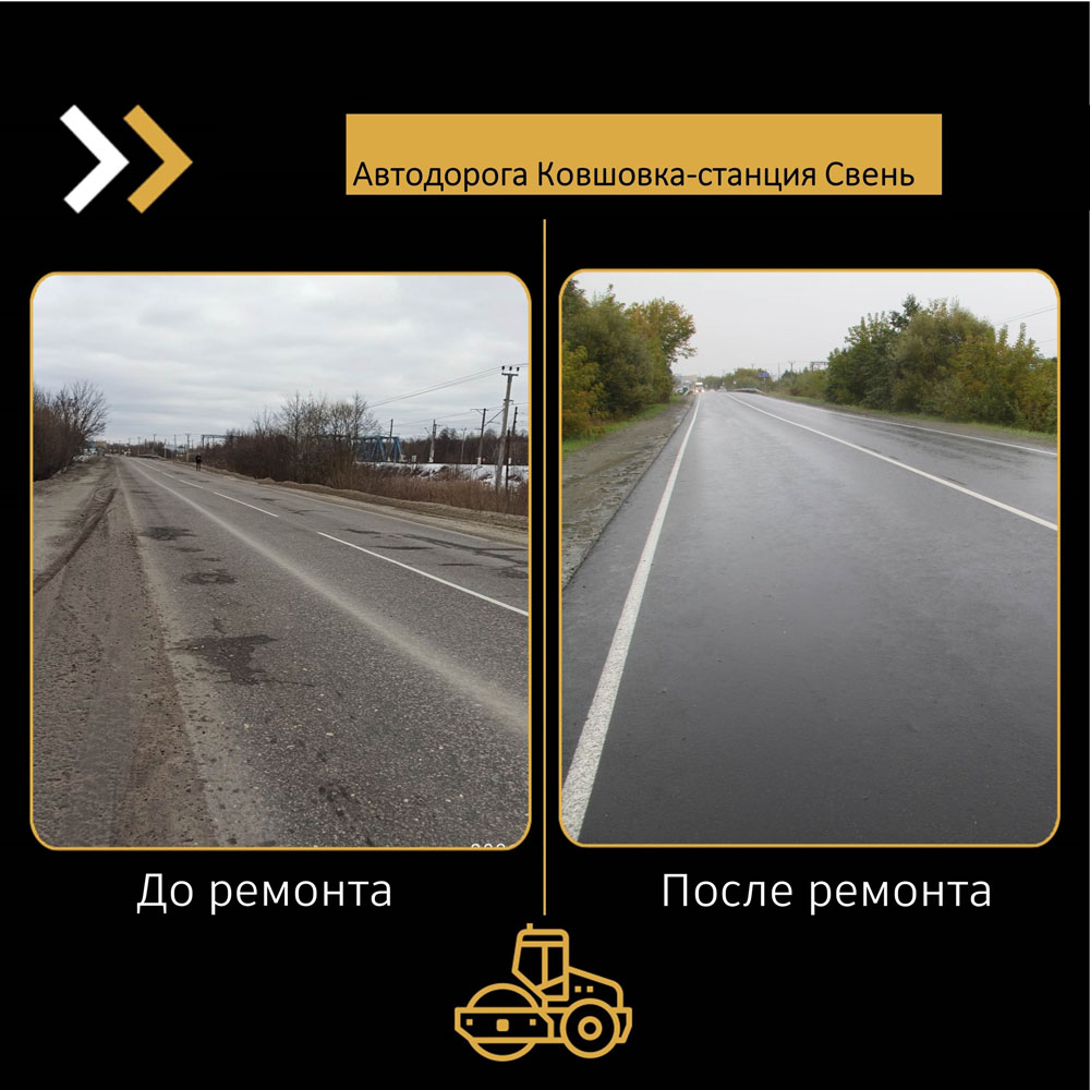 В Брянской области отремонтировали дорогу Ковшовка – станция Свень
