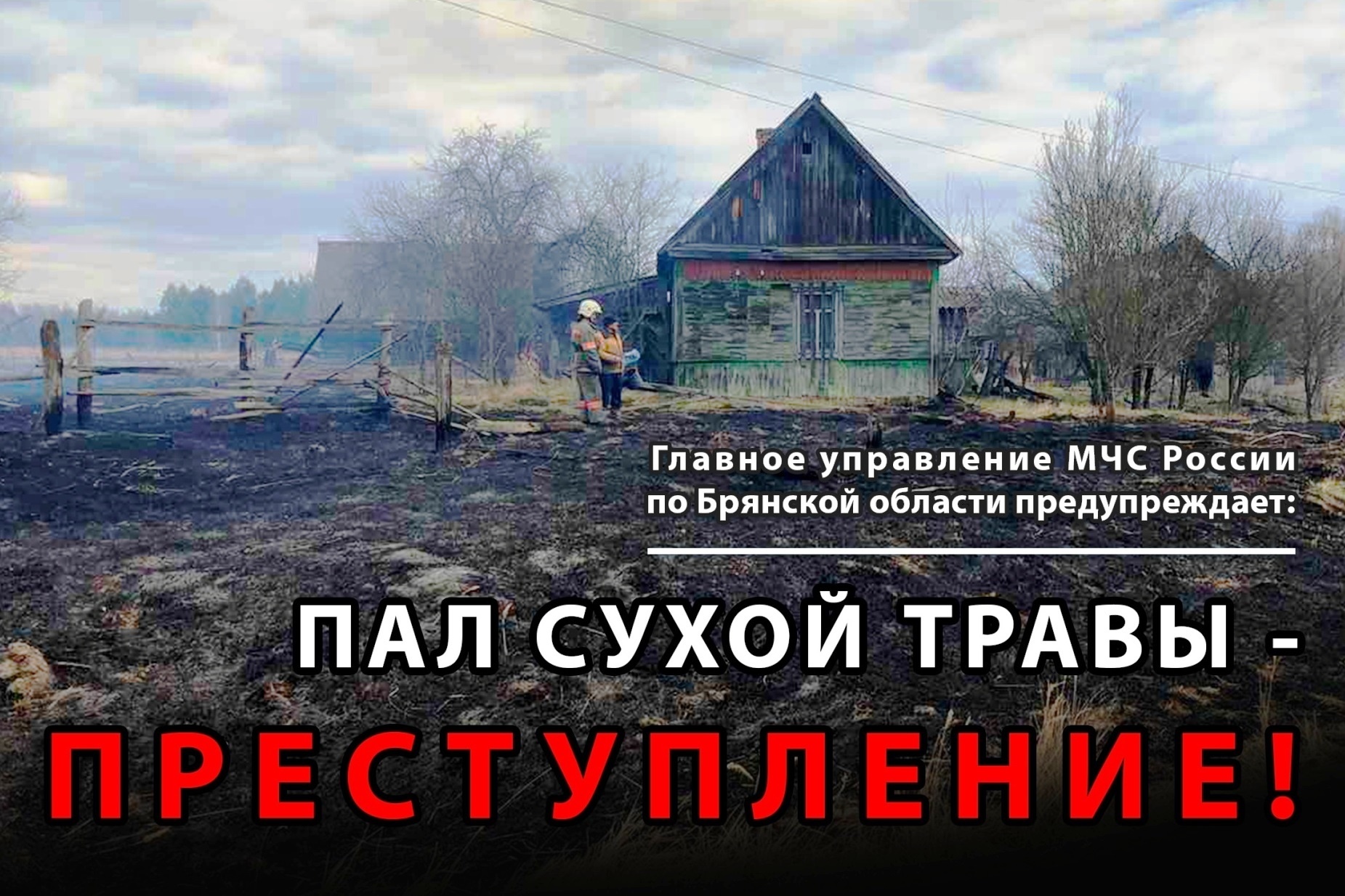 В Брянской области зафиксированы первые случаи поджога сухой травы