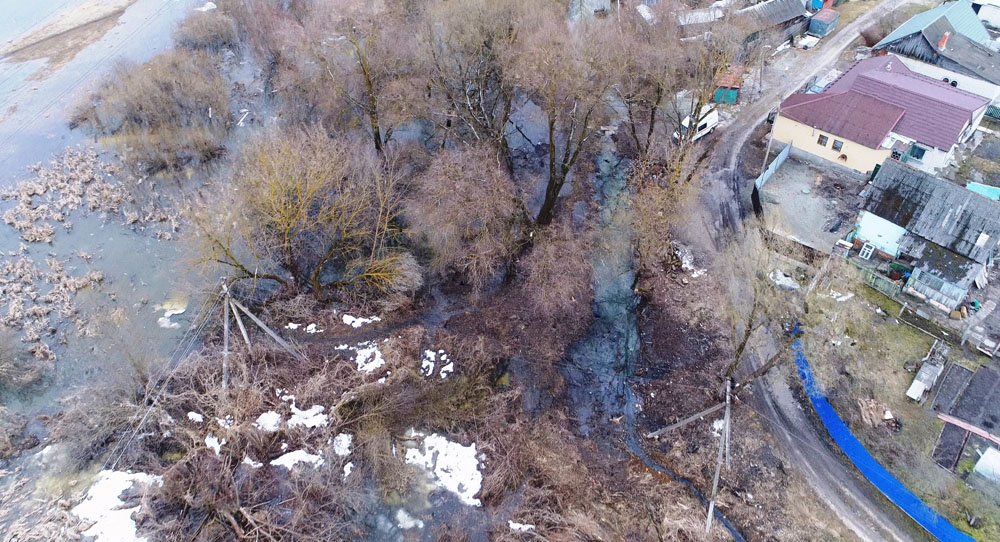 В Брянском и Дятьковском районах разлилась река Болва. Полноводной становится Ипуть