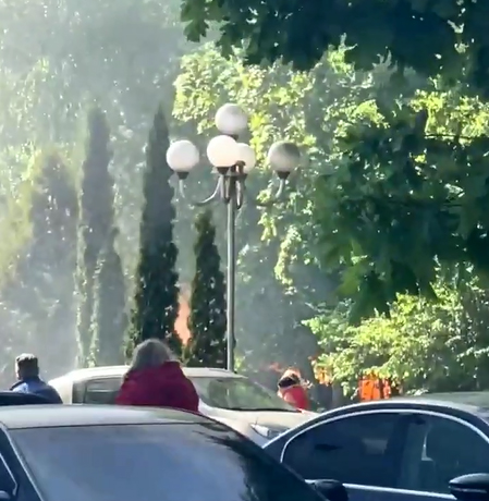 В сети появилось видео момента возгорания «Газели» в Брянске