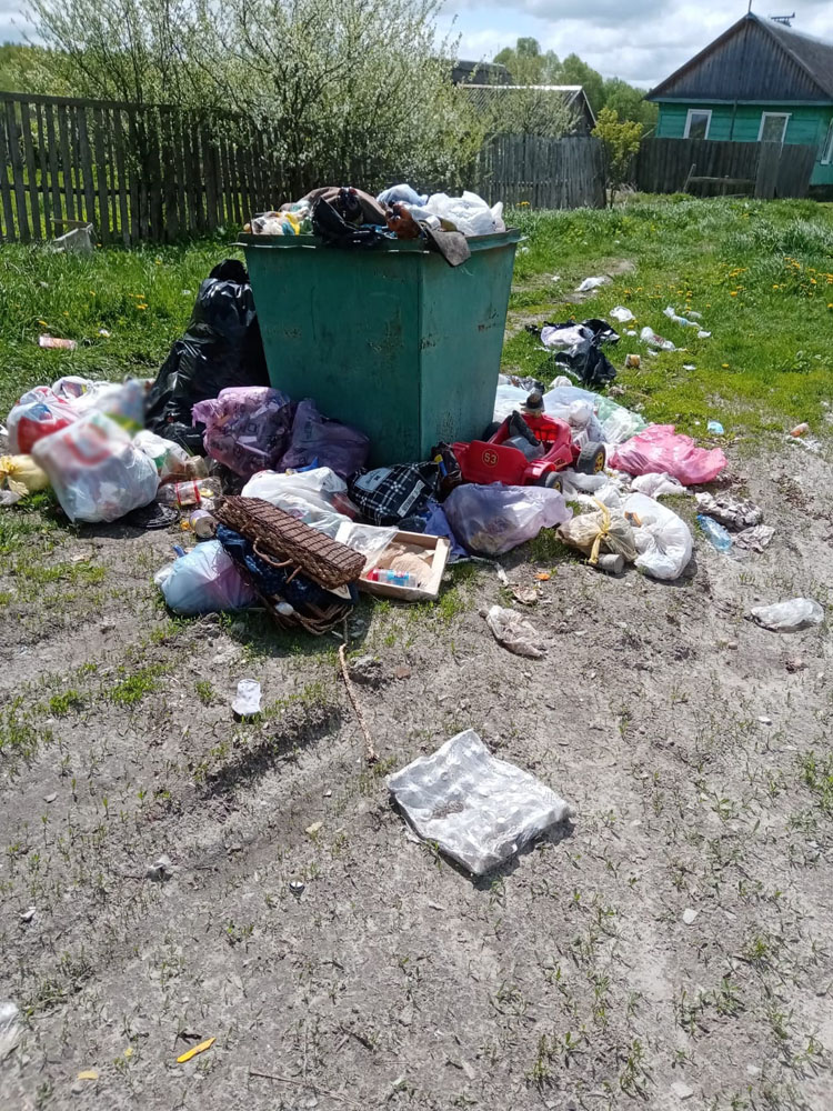 В карачевской деревне Трыковка более двух месяцев ждут мусоровоз