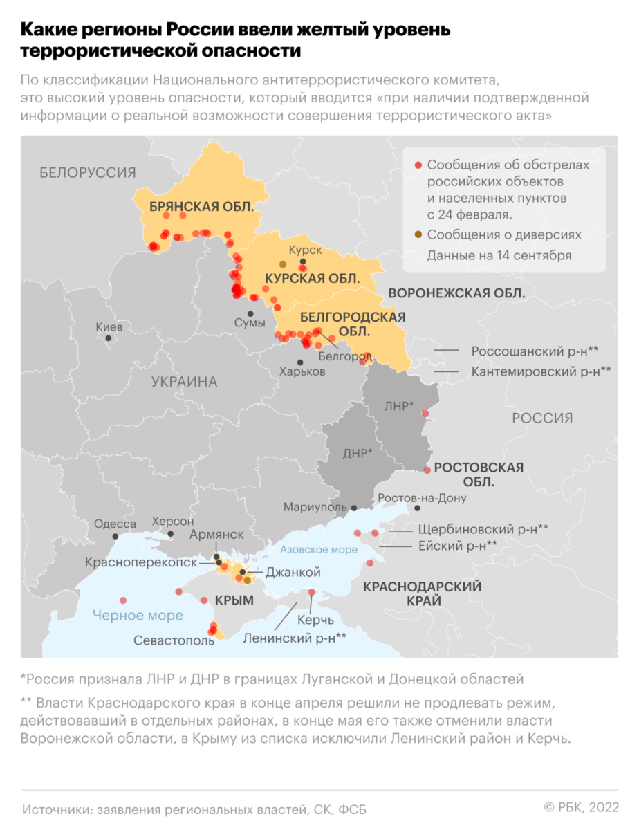 РБК составил карту обстрелов приграничных регионов со стороны Украины •  БрянскНОВОСТИ.RU