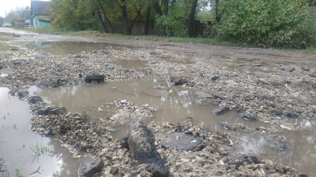 В селе Могилевцы Брянской области сфотографировали дорогу после ремонта