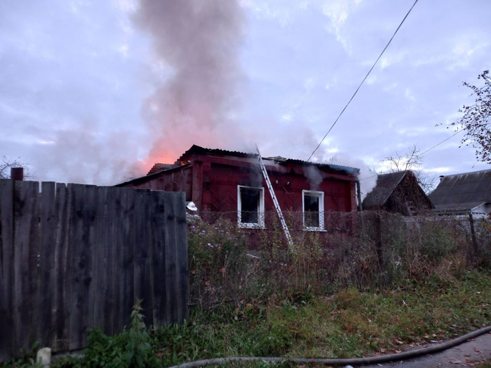 В Рогнединском районе сгорел дом