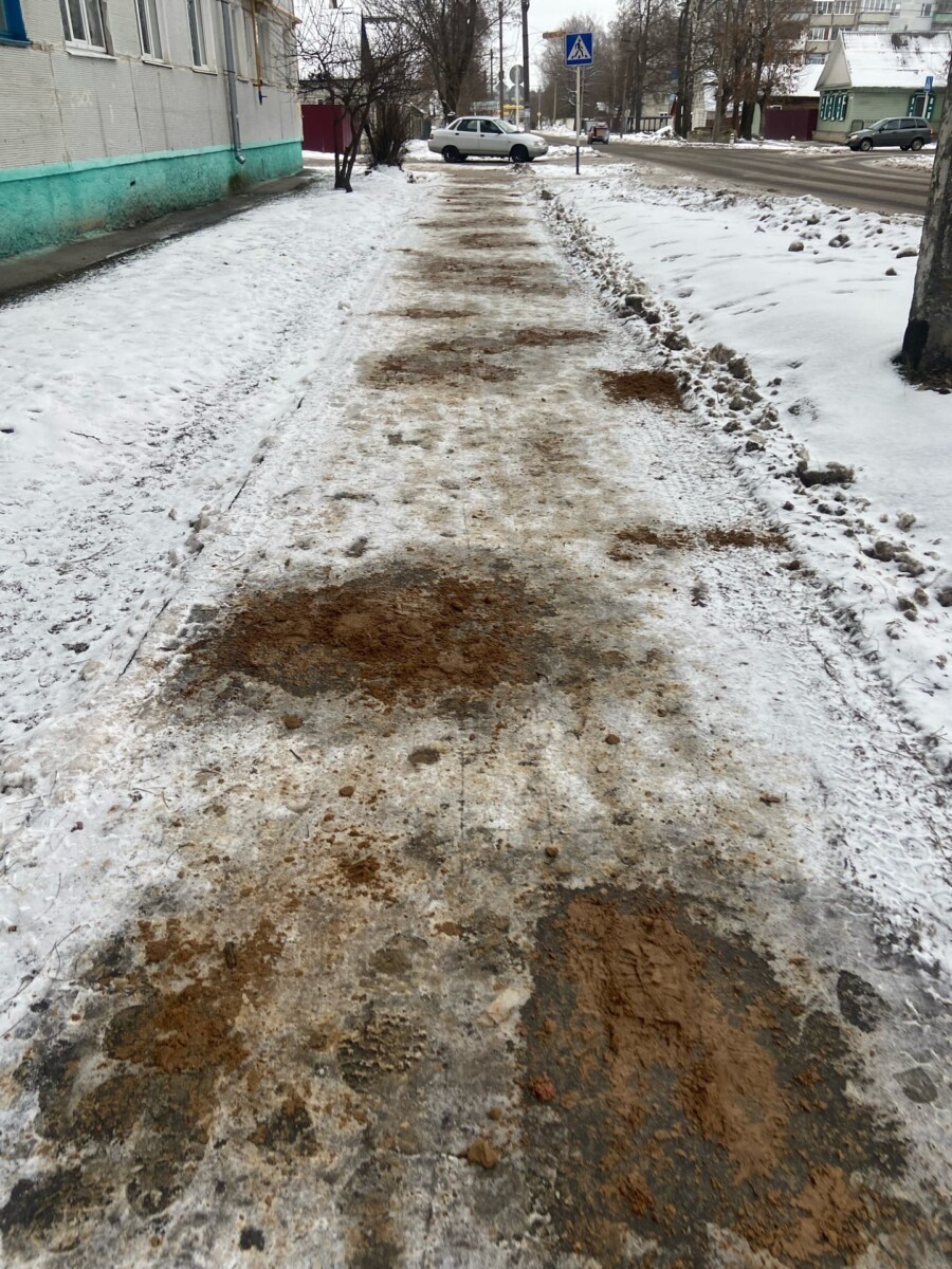 «То пусто, то густо» – о посыпке тротуаров в Новозыбкове
