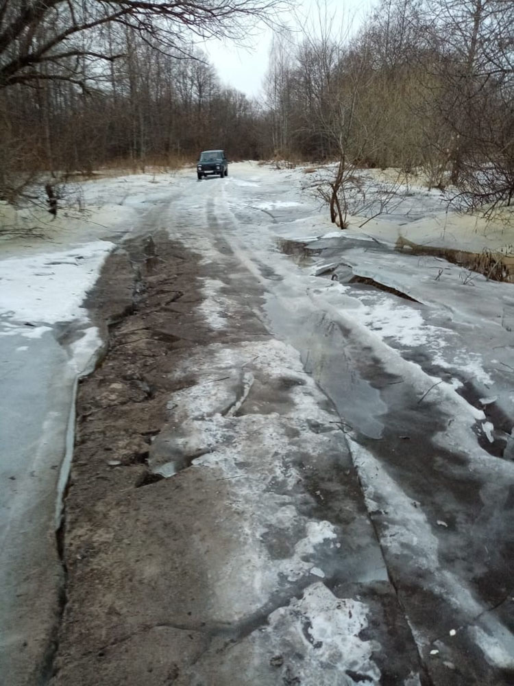 Жители села в Мглинском районе сообщили об изоляции из-за зимнего паводка