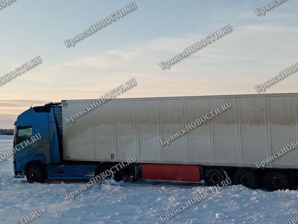 На брянской трассе под Новозыбковом фура сошла с дороги