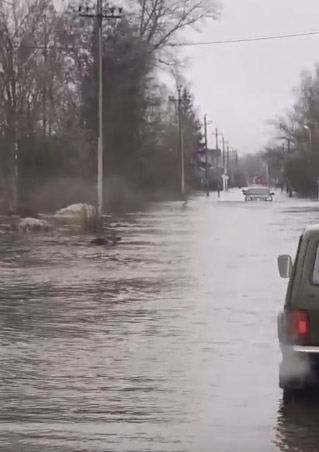В поселке Брянска Радица-Крыловка сняли на видео заплыв машин