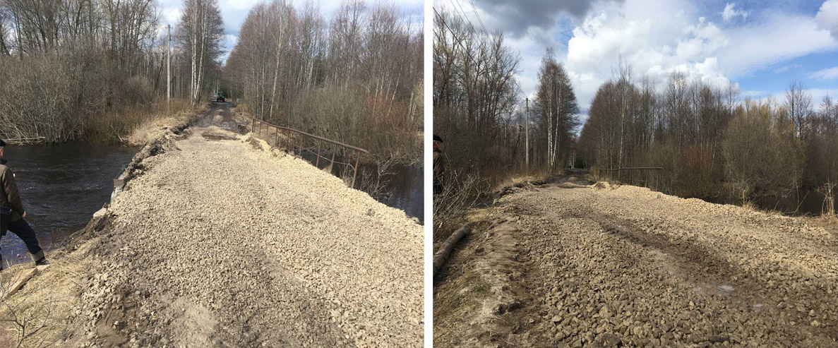 В Дятьковском районе восстановили разрушенную дорогу