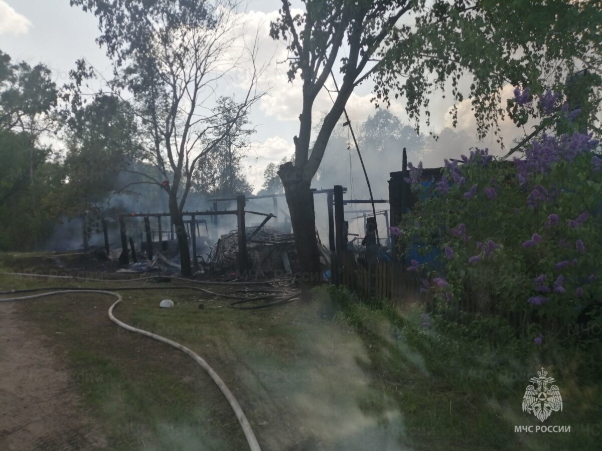 В МЧС показали последствия пожара в селе под Новозыбковом