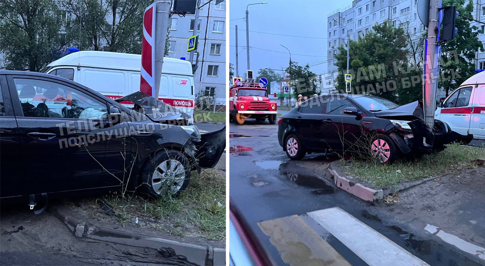 В Брянске утром водитель разбил автомобиль