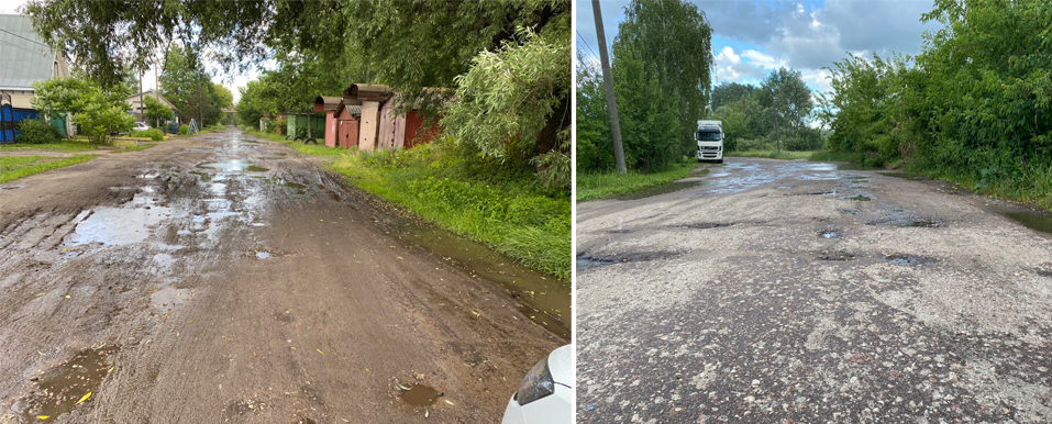 На разбитой дороге в Унече сделали замеры