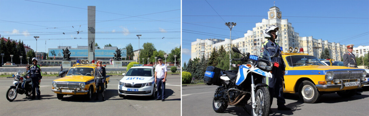 Ретропатруль на улицах Брянска в День образования ГИБДД