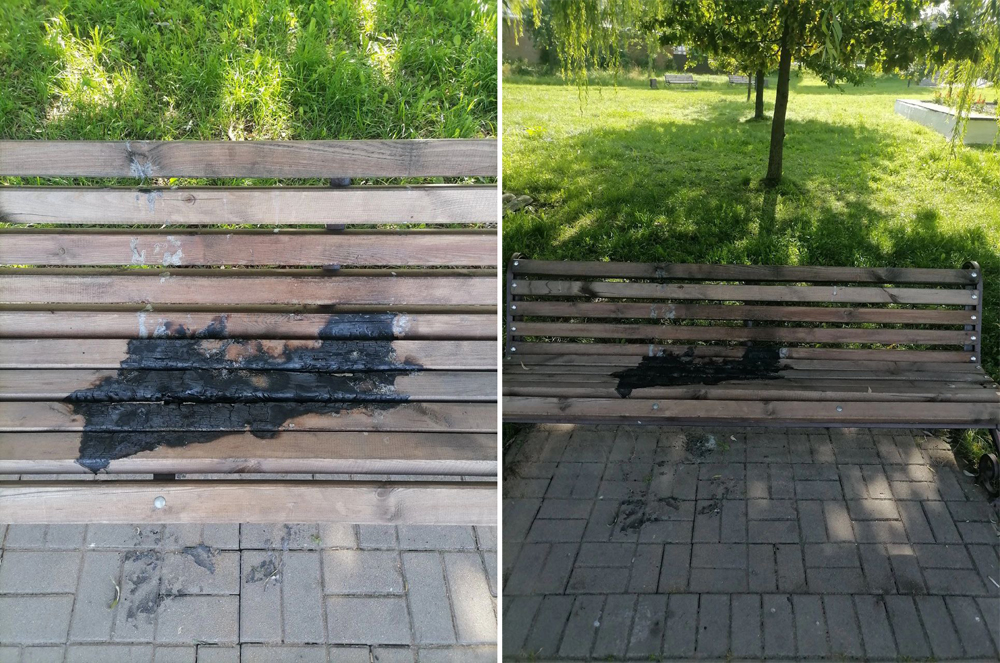 В сквере Новозыбкова пытались поджечь скамьи