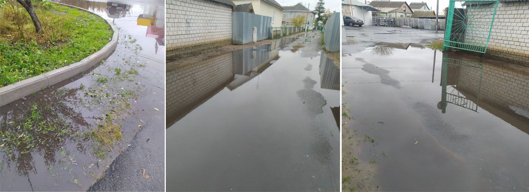 В Новозыбкове дорожки в детсад залило водой