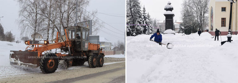 В воскресенье Брянск начали чистить в полдень, по окончании снегопада
