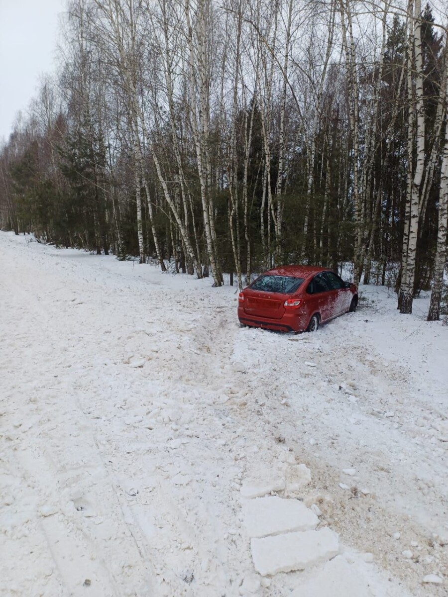 Водитель не удержала машину на трассе в Брянской области