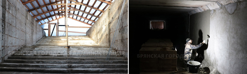 Пол реконструируемого подземного перехода «на полтиннике» в Брянске сделают из бетона