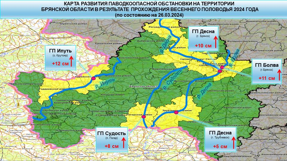 Затоплены приусадебные участки и три участка автодорог в Брянской области