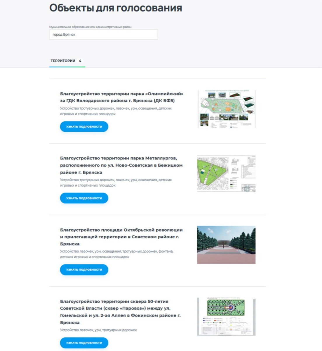 Парки, площадь, сквер – что выберут жители Брянска