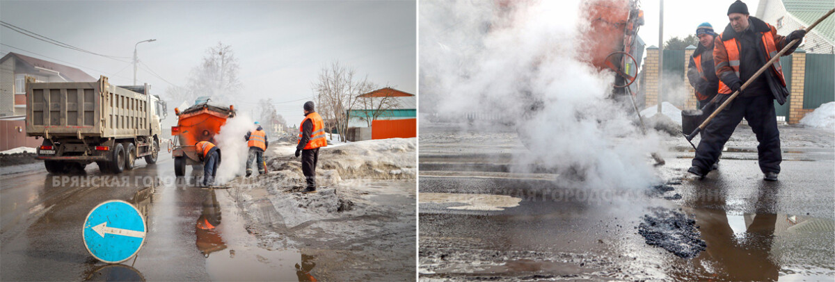 В Брянске зимой отремонтировали ямы на площади более тысячи квадратных метров