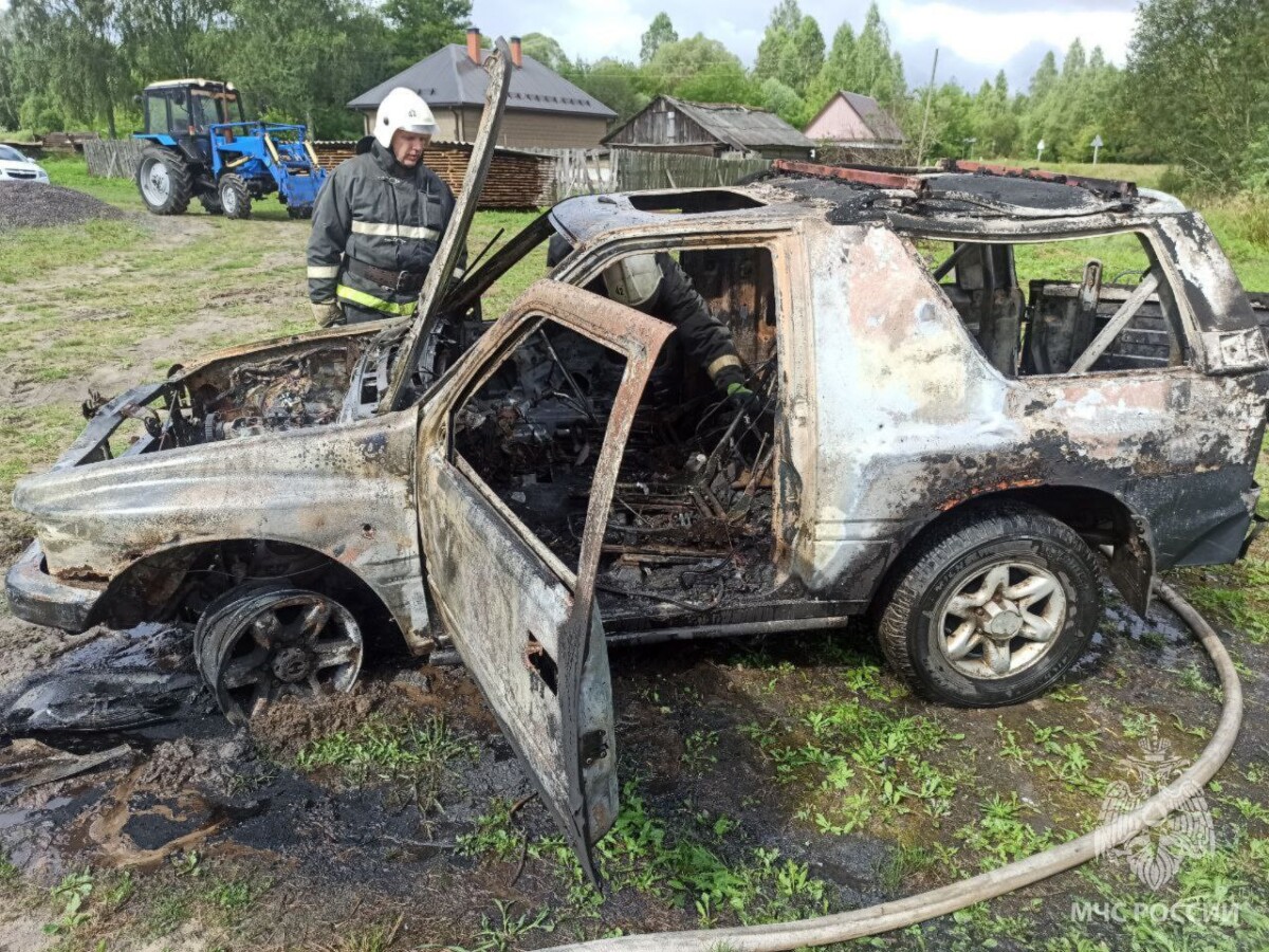 В Карачевском районе огнем уничтожен автомобиль