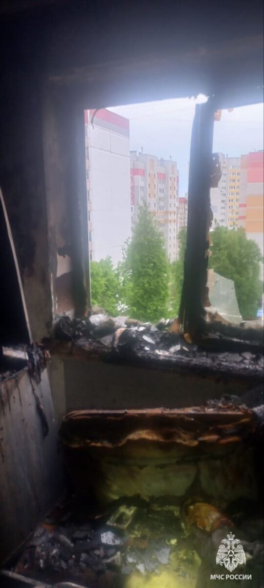 Пожар в квартире в Брянске