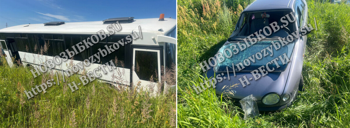 Автобус с пассажирами слетел в кювет под Новозыбковом Брянской области